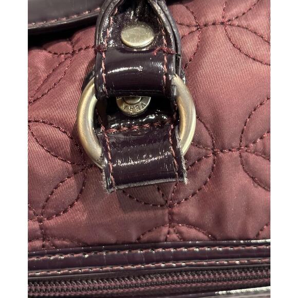 Women's Vera Bradley Quilted Burgundy Patent Leather Duffle Doctor Bag, GUC - Picture 9 of 9